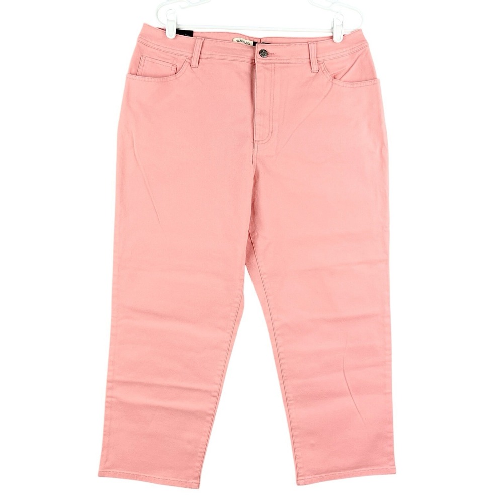 St. John's Bay Women's Apricot Blush Jeans Size 16 Stretch High-Rise Tapered NWT